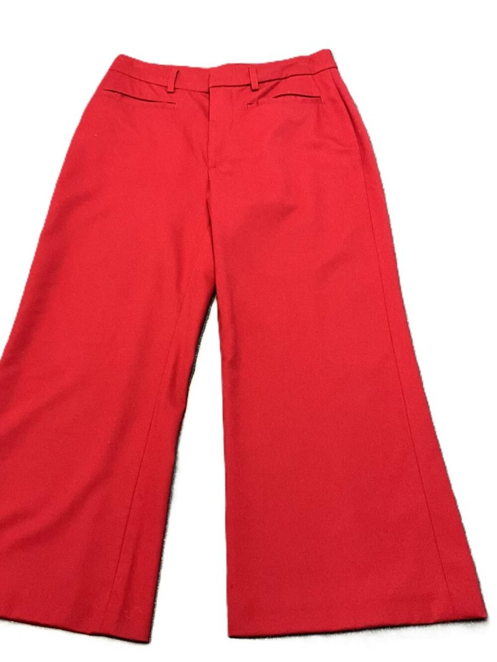 Dondup Red Virgin Wool Cropped Wide Leg Culottes Pants IT42